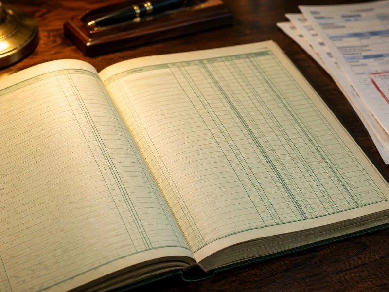 Open accounting ledger and tax forms on desk for bookkeeping services in Vancouver, WA