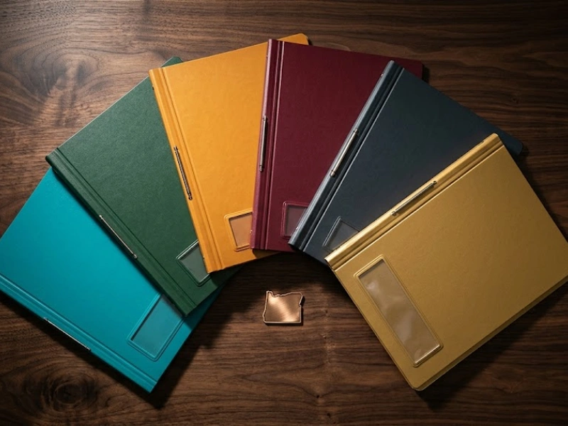 Colorful employer binders with Oregon state pin representing Payroll Services in Oregon