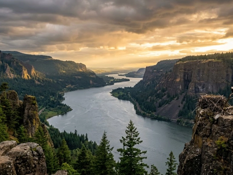 Columbia River Gorge at sunset representing remote Payroll Services in Oregon