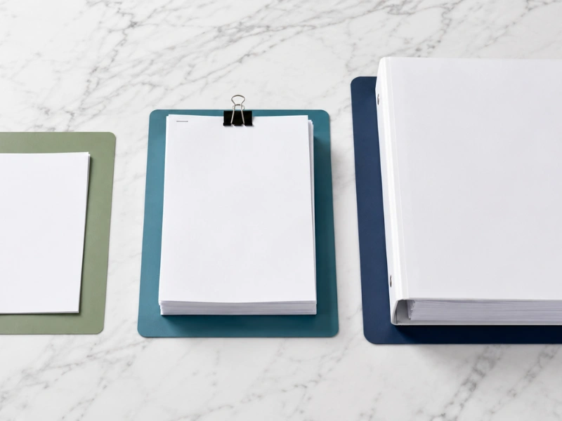 Organized payroll documents on clipboard and binder for payroll services in Vancouver, WA